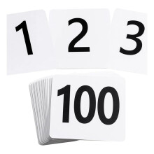 100 Pièces Numéros de Table 1-100, Numéros de Table en Plastique, Cartes de Numéros de Table Double Face pour Table de Restaurant de Réception de