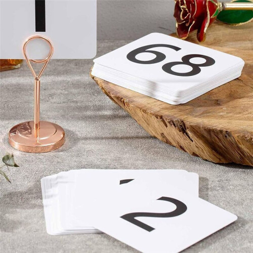 100Pcs Table Numbers 1-100,Plastic Table Numbers, Double Sided Table Number Cards for Wedding Reception Restaurant Table 1