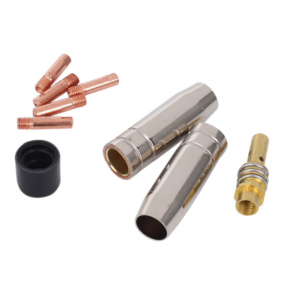 9Pcs/Set 15Ak Mig/Mag Welding Nozzle Contact Tips 0.8X25mm M6 Gas Connector Holder Set Ad068+ 4713775840417