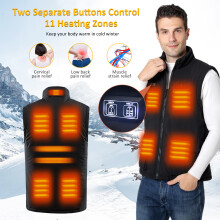 11 Zone Heated Vest for Men Women, Adjustable Temp, Multiple Sizes