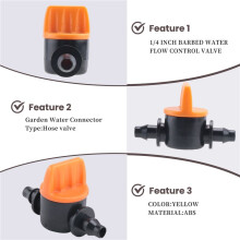 Valve With 4/7Mm Hose Garden Irrigation Barbed Water Flow Control Valve Agriculture Tools Drip Irrigation Fittings 10 Pcs