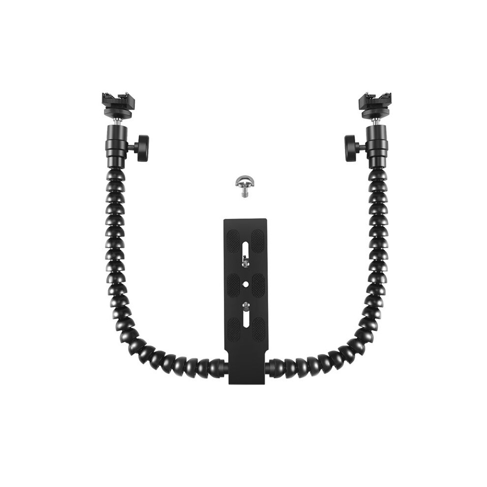 New Flexible Dual Arm Hot Shoe Flash Bracket Mount Holder For Macro Shot Camera Accessories 6033654629079