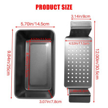 12 Inch Chicago Metallic Professional Healthy Meatloaf Pan Non-Stick Barbecue Tray Rectangular Loaf Pan with Insert Rack