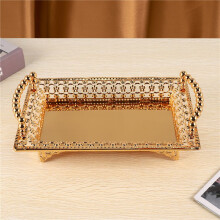 European Delicate Fruit Plate, Luxury Gold Tray, Fruit Plate, Home Cake Tray