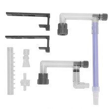 Ensemble de tube de sortie pour filtres externes, accessoire de tube filtrant avec direction de flux réglable et double sortie pour l'eau d'aquarium