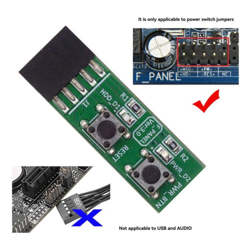 10Pin Mainboard Switching Tester Switching Board Adapter with Resets Button DIY PC Assembly Tool for Desktop PC 2