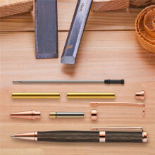 10 Szt Zestawów Długopisów do Toczenia Drewna 7 mm Slimline Pen Twist Kit z Wkładem do Toczenia na Tokarce, Różowe Złoto