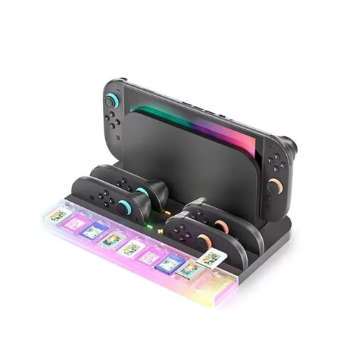 Charging Dock Station for  2 for  Controller Charger Cooling Stand with 9 Game-Card Slots Game Console Stand 1