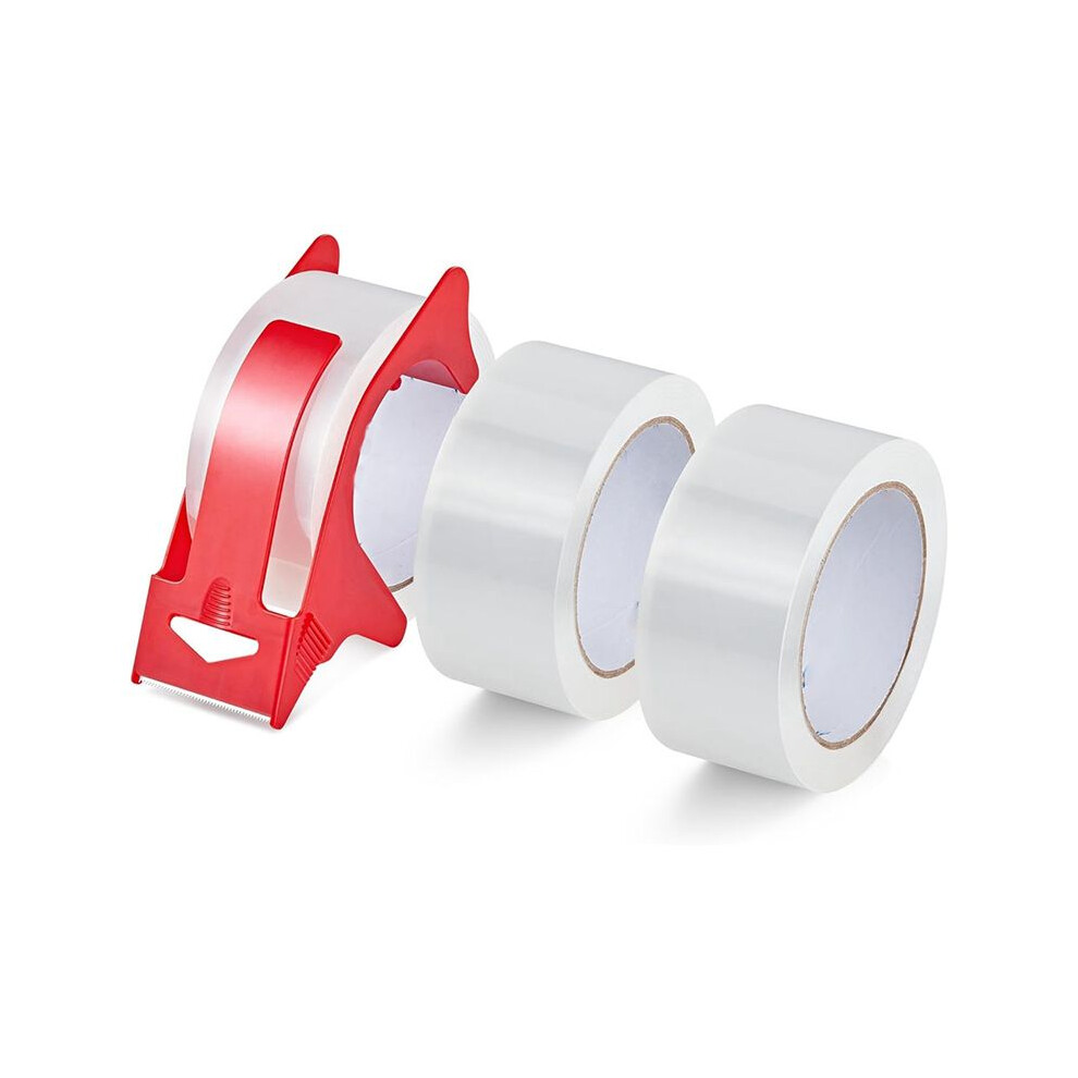 3 Roll Clear Packaging Tape Tape Dispenser, Heavy Duty Packaging Tape Refills For Shipping Packaging Mailing 4712665242621