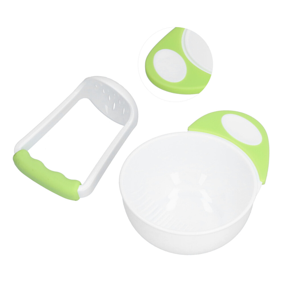 Baby Food Masher Set, Non-Slip PP Bowl with Handle & Grinding Rod
