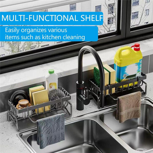 Kitchen Sink Organizer Rack,Kitchen Rack, Household Sink Tableware Drain Storage Rack,Sponge Detergent Storage Rack C 1