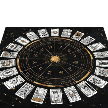 Tarotkaarttafelkleed, Waarzeggerijkaartmat, Bordspeldoekmat, Bordspeldecoratietafelkleed D