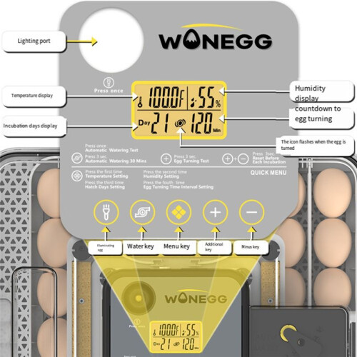 EggIncubator for Hatching Eggs with Automatic Egg Turning and Auto Humidification,Temperature Control for ChickenEgg(US)