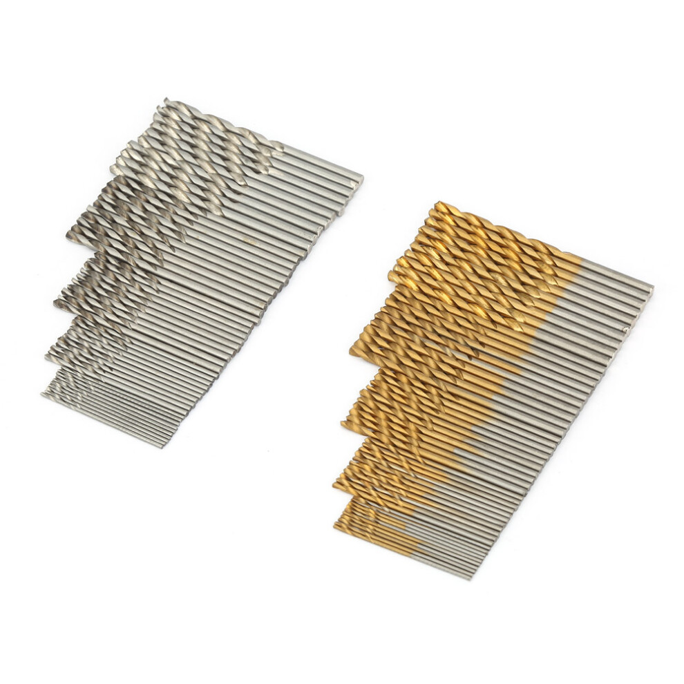 100pcs HSS Twist Drill Bits Titanium White