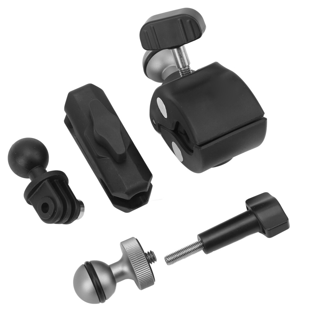 Easy To Disassemble And Carry Mount, Wide Compatibility With360degree Rotation Double Ballheads, Bike Handlebar Clamp Mount For Action Cameras, 9557311649929