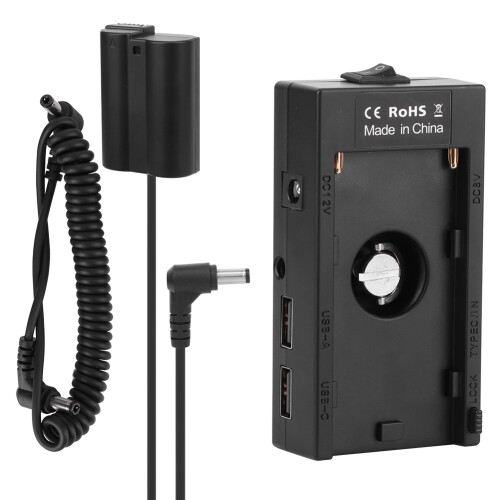 Dummy Battery for Professional Camera Setups, Fully Decoded with Tangle Free Spring Coiled Cable for Enhanced Mobility, Enables Uninterrupted Power 2