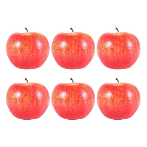Decorative Artificial  Plastic Fruits Imitation Home Decor 6pcs Red