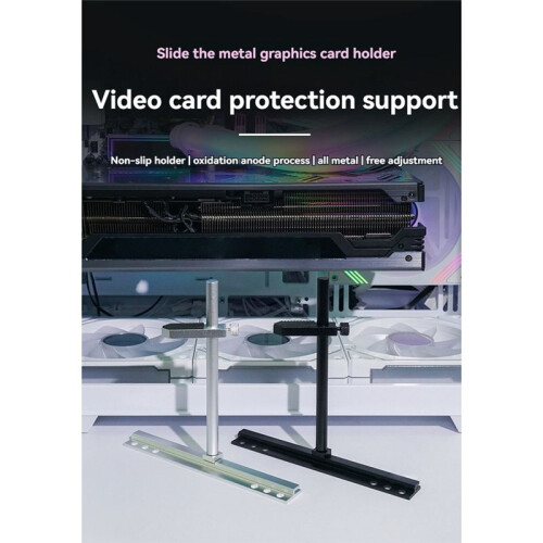 Computer-Grafikkartenhalter, Verschiebbar, Verstellbar, GPU-Klammer, Grafikkartenhalter für Computerkomponenten, GPU-Ständer, Schwarz