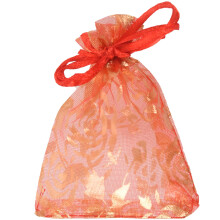 100Pc 7x9cm Rose Organza Drawstring Gift Jewelry Bags Pouches Wedding Xmas Party Gifts Bags Red