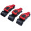 3x Plastic Motorcycle Helmet Speed Clip Chin Strap Quick Release Pull Buckle New Black+Red 9