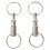 2pcs Heavy Duty Double Porte-cles Pull Apart Snap Lock Support d'anneau Tournant 1