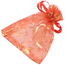 100Pc 7x9cm Rose Organza Drawstring Gift Jewelry Bags Pouches Wedding Xmas Party Gifts Bags Red