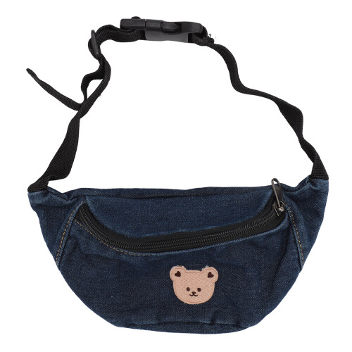 Dark Blue Bear Pattern Kids Waist Bag 24x6x12 cm 2