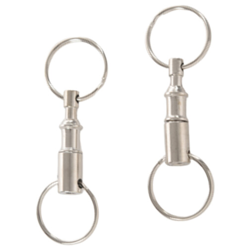 2pcs Heavy Duty Double Porte-cles Pull Apart Snap Lock Support d'anneau Tournant 1