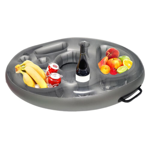Inflatable Silver Beverage Cooler Tray 70*50cm Floating Drink Holder 2