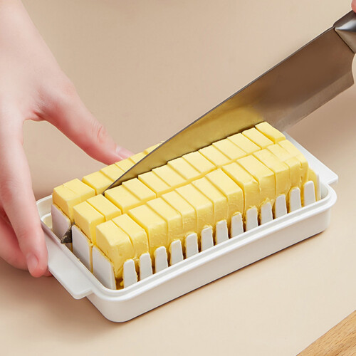 Plastic Butter Cutter Box with Lid, 120g, PP Storage Container
