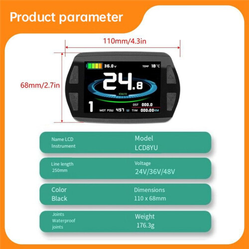 36V/48V Electric Sine Wave Controller Set LCD Colorful Screen Instrument  Display Scooter Controller 2
