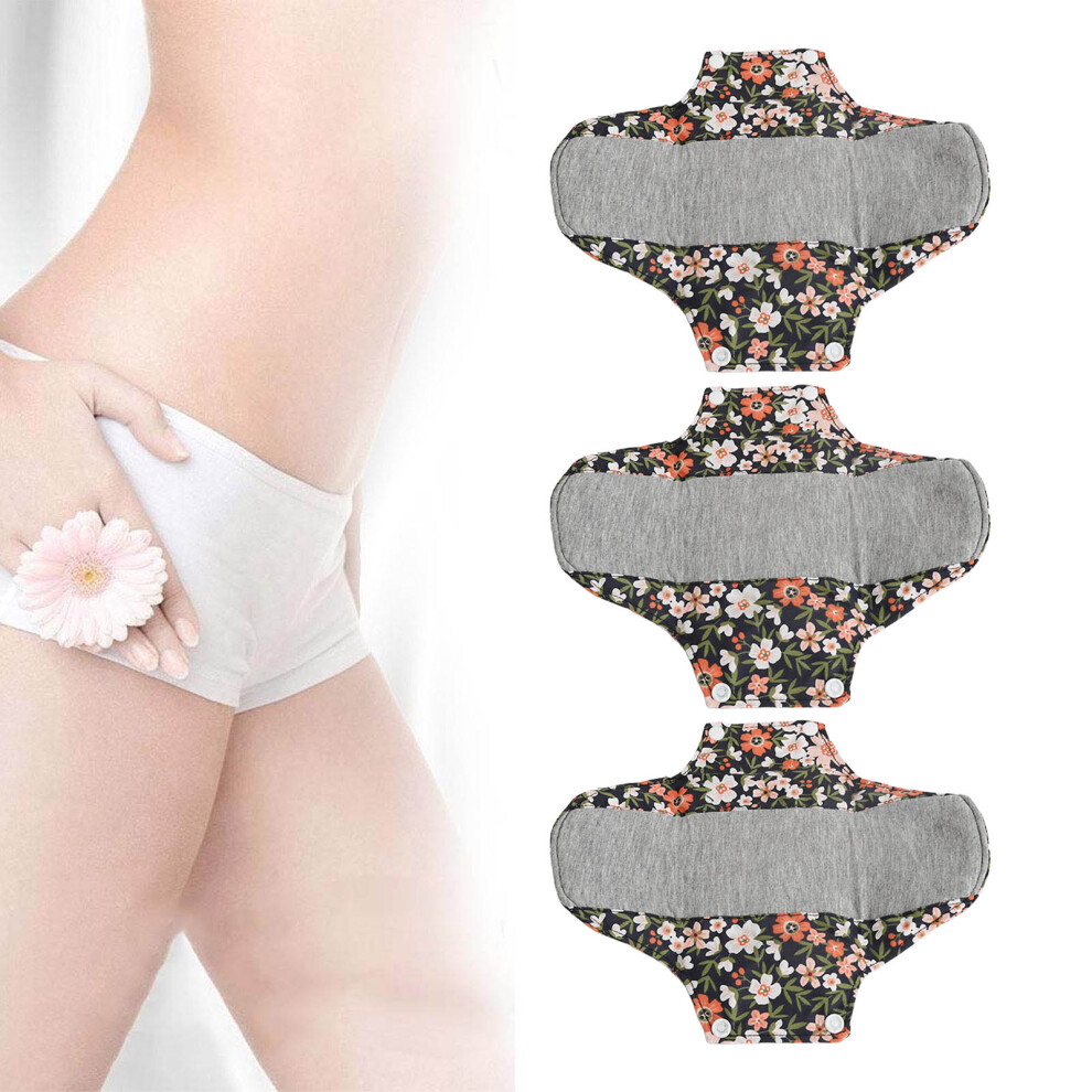 3pcs Reusable Cotton Menstrual Pads Strong Absorption Washable Sanitary Pads Type 2