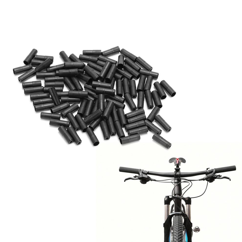 100Pcs Plastic Brake Cable End Caps For 5Mm Wire Tubes Black 7891387750434