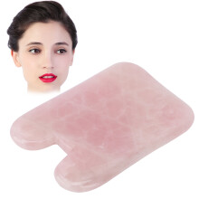 Rosenquarz-Gua Sha Tool für das Gesicht, tragbares pinkes Gesichtsschaber-Board
