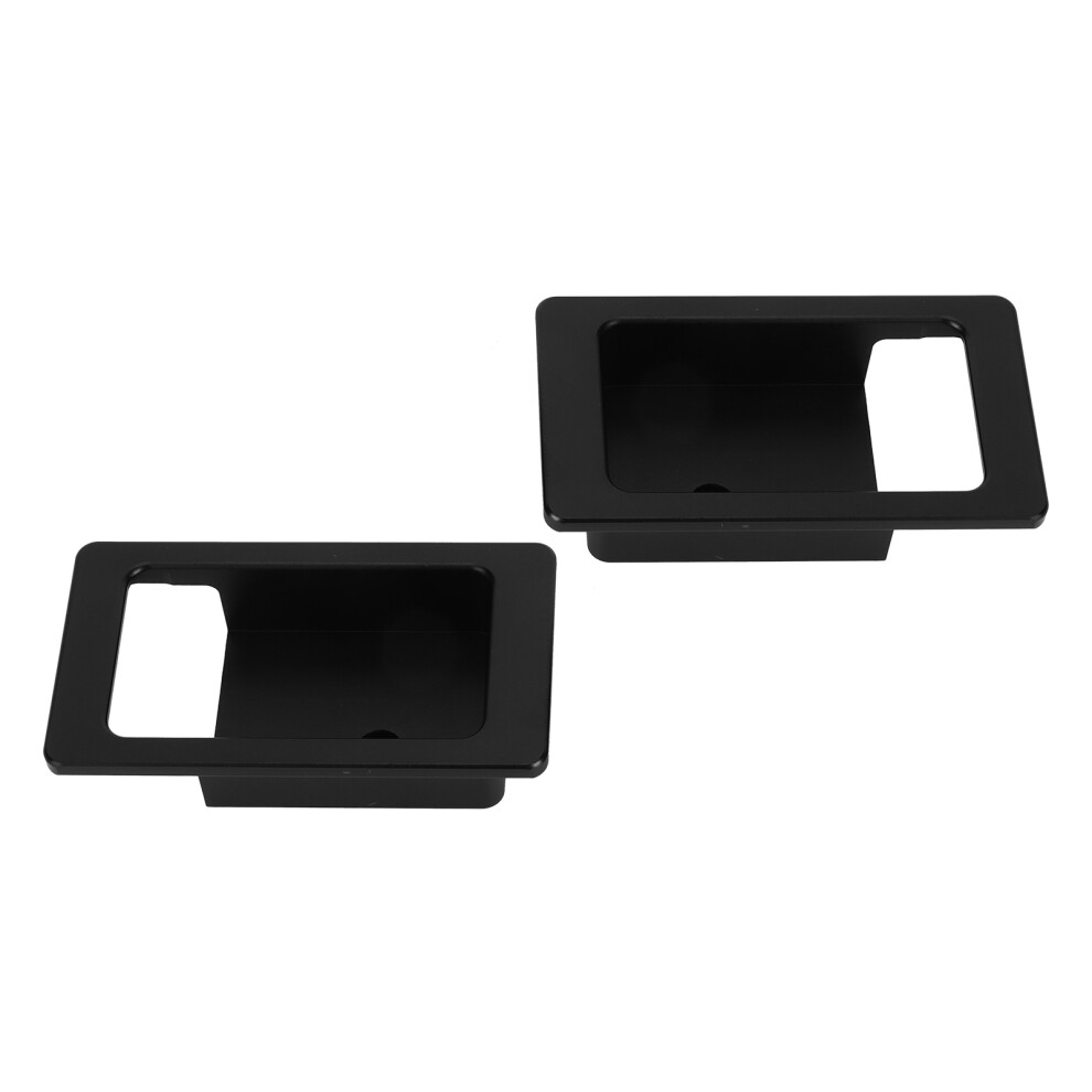2Pcs Aluminum Interior Door Handle Bowl Covers For Land Rover Defender 90/110/130 (2004-2018) Black 3621387750721