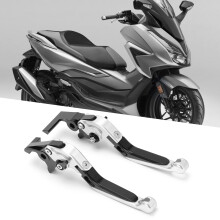 2 Stück CNC-Aluminium verstellbare Brems- und Kupplungshebel für FORZA 250/300/350 2018-2021, Silber
