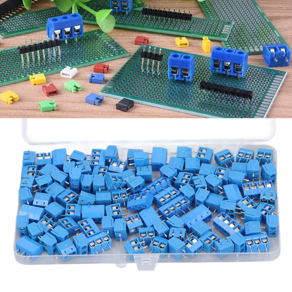 Set Of 100 Pcb Mount Screw Terminal Blocks 5.08Mm 2P 3P 4P For 14Â22Awg Cable 5071387751279