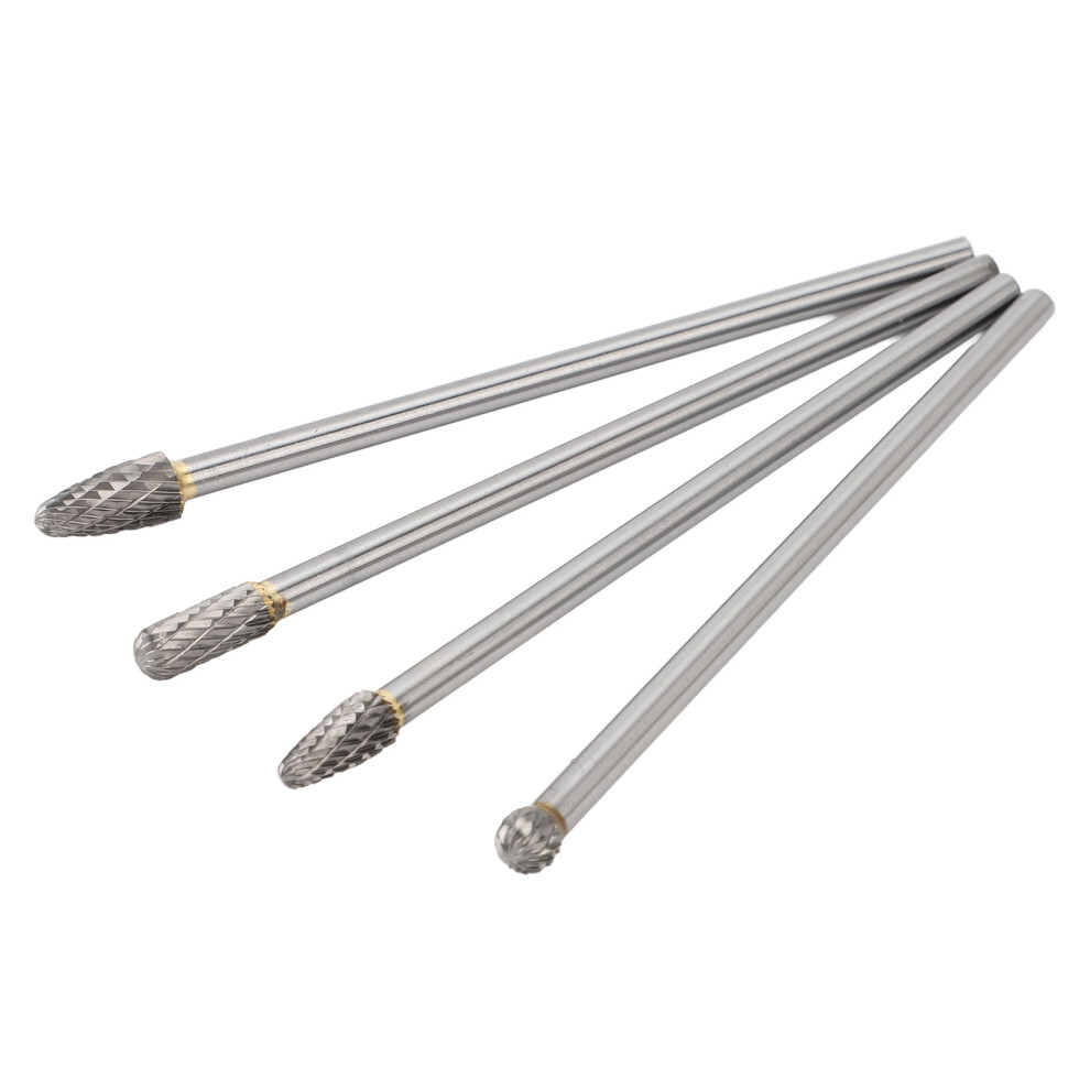 4Pcs Tungsten Steel Rotary Burrs 6Mm For Automotive Repairs Metalwork & Diy 4631387751313