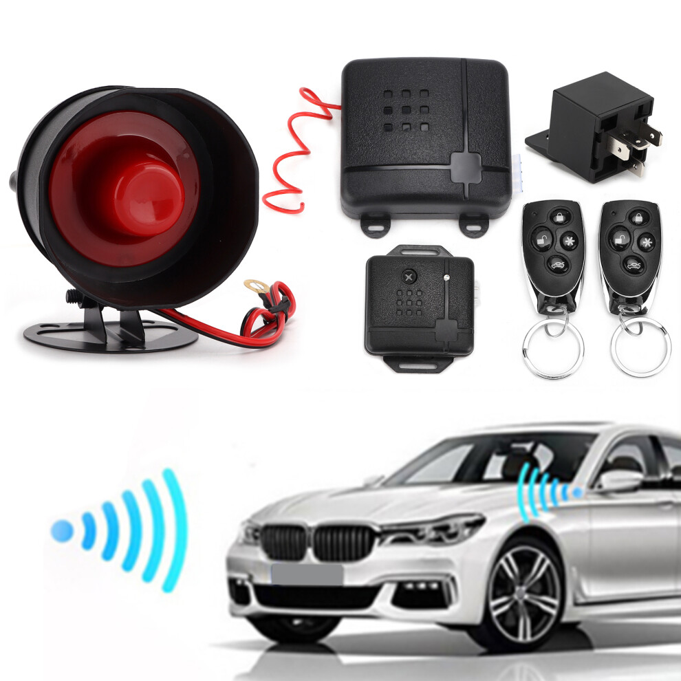 12V Car Alarm System Anti-Theft Keyless Entry, 2 Remote, Black 7901391557582