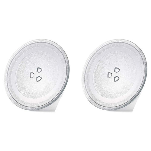 2X Placa de Micro-Ondas de 9,6 Polegadas Prato de Micro-Ondas Sobressalente Durável Placa Giratória Universal de Micro-Ondas Placas de Vidro Redondo