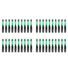 40Pcs Sc/Apc Fiber Optic Connector Embedded Single Mode Component Fiber Optic Quick Connector-Black + Green