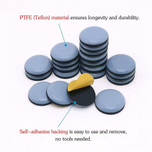 96Pcs 25mm Furniture Glides Self Adhesive Chair Leg PTFE Sliders for Furniture Easy Movers (Round)