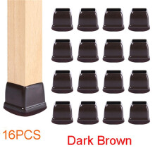 48 Pcs Brown Silicone Chair Leg Floor Protectors, Square Chair Leg Caps with Wrapped , Fit: 0.75 Inch-1.0 Inch