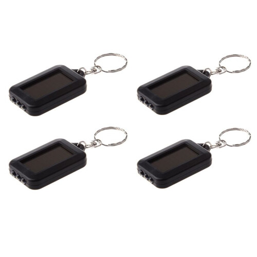 4X Solar-Powered LED Flashlight / Keychain