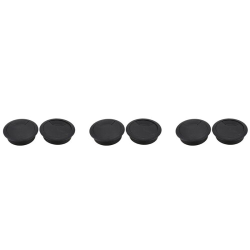 6 Pcs 50mm Diameter Desk Wire Cable Passacavi Passacavo Nero