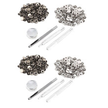 50Pcs Silver + 50 Pcs Bronze 10mm Snap Button Metal + Tool Set for Leather Handbags