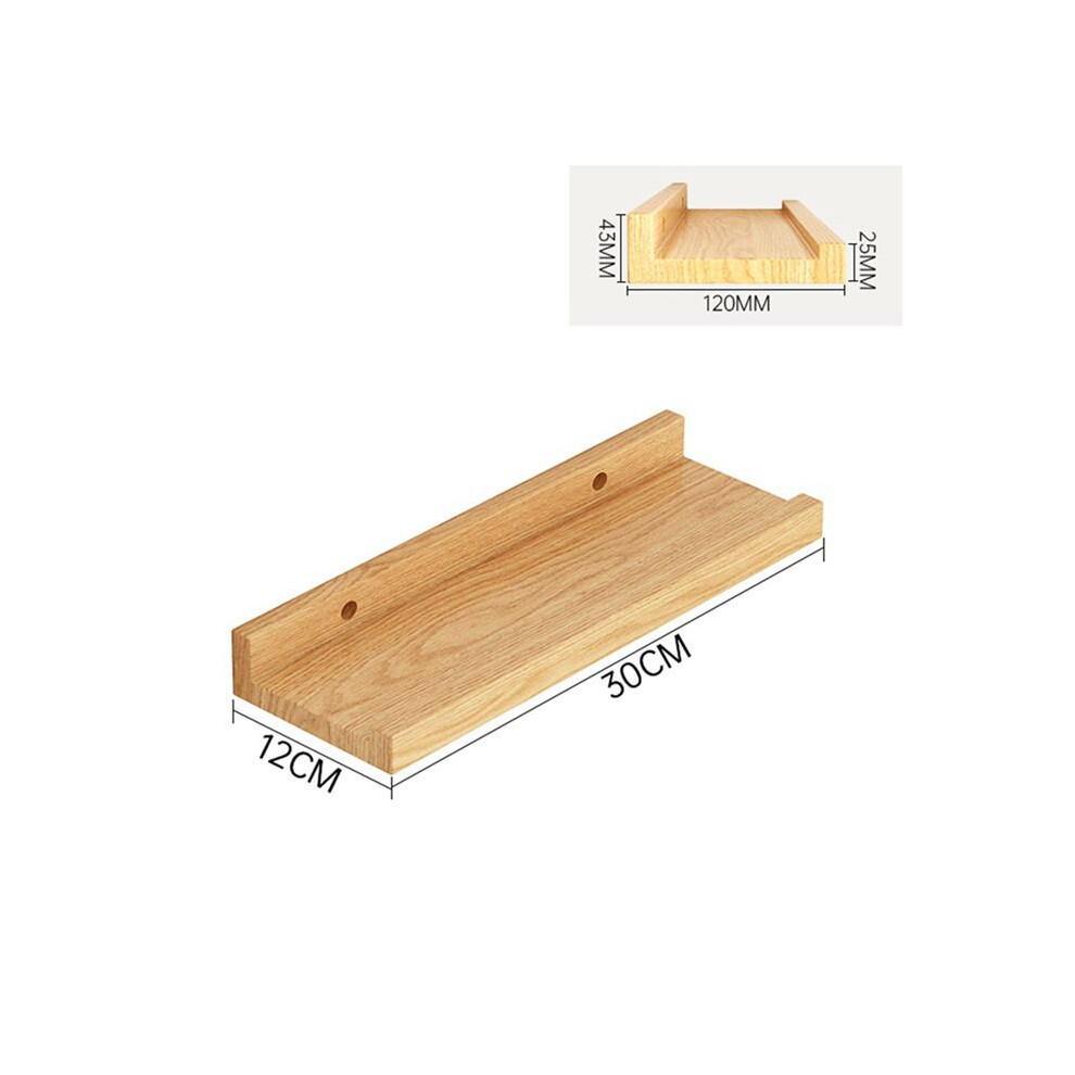 3X Wall Shelf Household Living Room Wall Rack Perforated Word Board Book Rack Solid Wood Small Shelf 30Cm 6031662238290