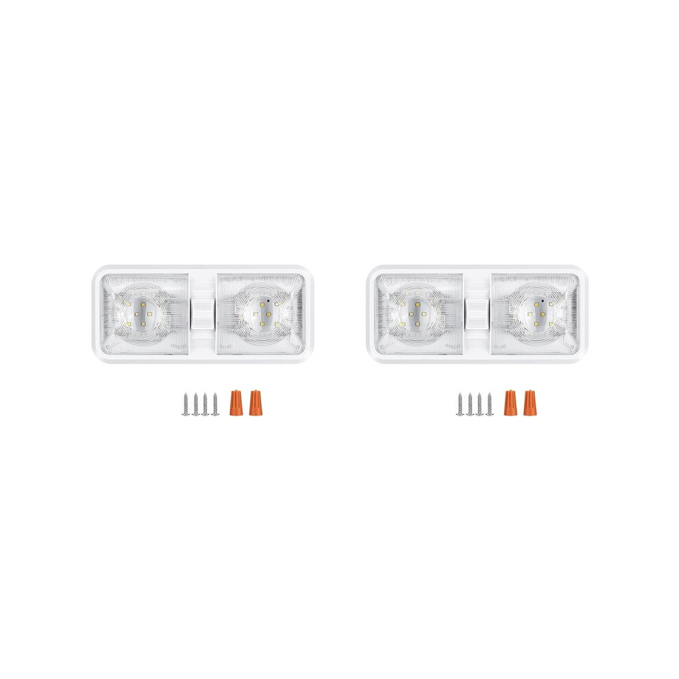 2X Rv S Interior 12V Led 8W Ceiling Double Dome 600 Lumen Brightness Fixture For Rv Trailer Boat Car Light 6033987362001