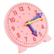 3 Pointer Linkage 24h Clock Teaching Pink 10cm