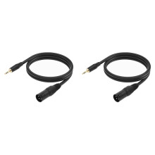 2X Adaptateur de Câble 3,5 mm Vers XLR Jack 1/8 Pouce Symétrique TRS Stéréo Vers Câble Audio Microphone Mâle XLR 3 Broches 300 cm